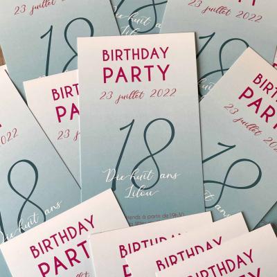 Cartons d'invitation 18 ans